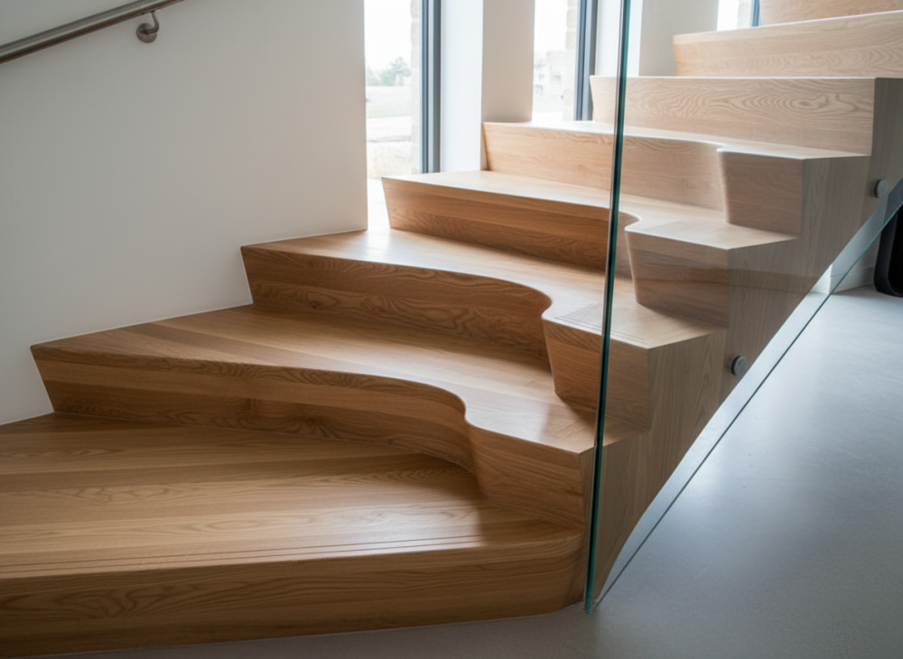 schody v atypickým tvaru