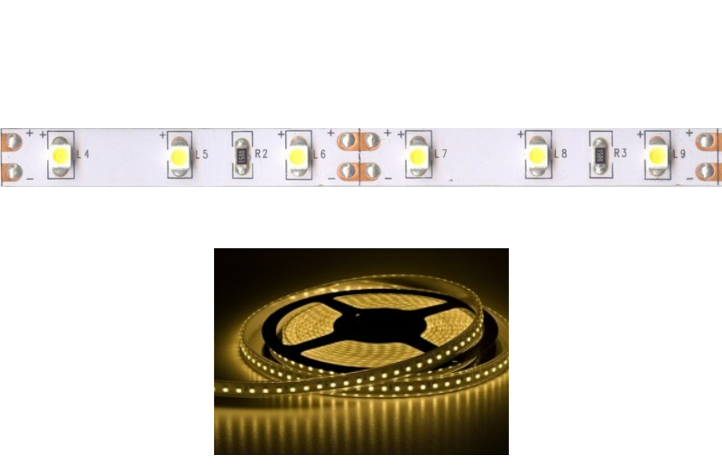 LED pásek 60 LED/m 4,8W/m bílá teplá, IP68
