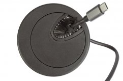 Kabelová průchodka 60 mm černá s kartáčkem