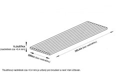 Borovice vejmutovka spárovka průběh 500x600mm, tl. 25 mm B/BC (cena za ks)