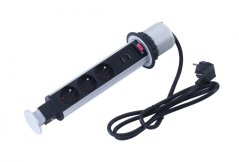 Zásuvková věž 3xzásuvka 2xUSB 230V, RAL9006