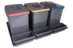 Odpadkový koš na tříděný odpad 3x15L+3x miska
