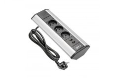 Stolní rohová elektrozásuvka s 2x USB