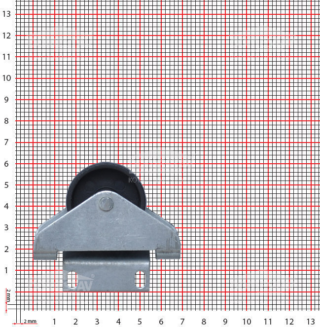 Kolečko vyhlé 4020, 47 x 26 x 69 mm