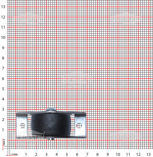 Kolečko vyhlé 4020, 47 x 26 x 69 mm