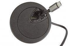 Kabelová průchodka 60 mm černá s kartáčkem