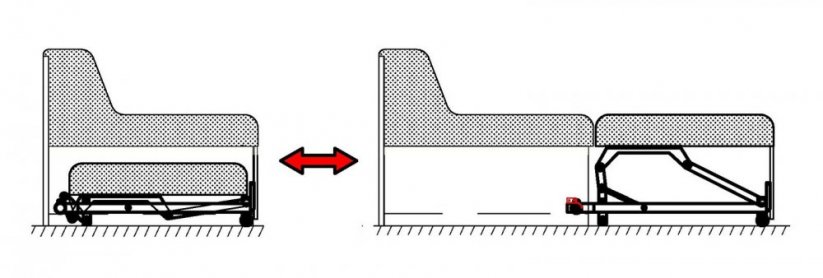 Výsuv pro rozkládání postele a pohovky 1440 mm
