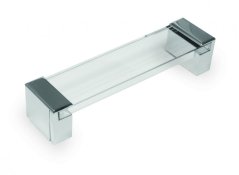 Úchytka F120, 160 mm, nerez/sklo