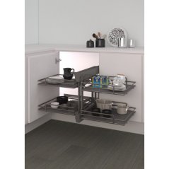 INOXA ELLITE slepý roh COMPACT 2 titan 600 mm