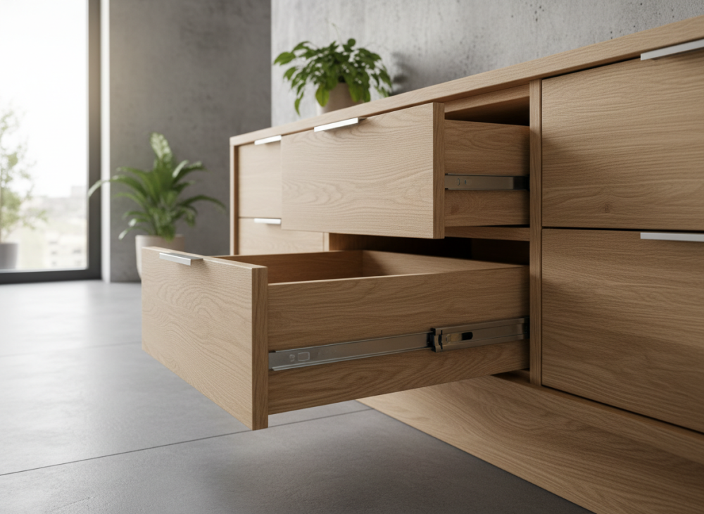 plnovýsuv a částečný výsuv