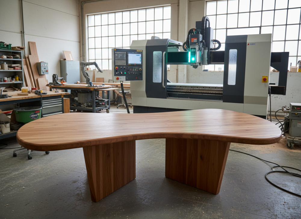 spárovka v dílně s CNC strojem